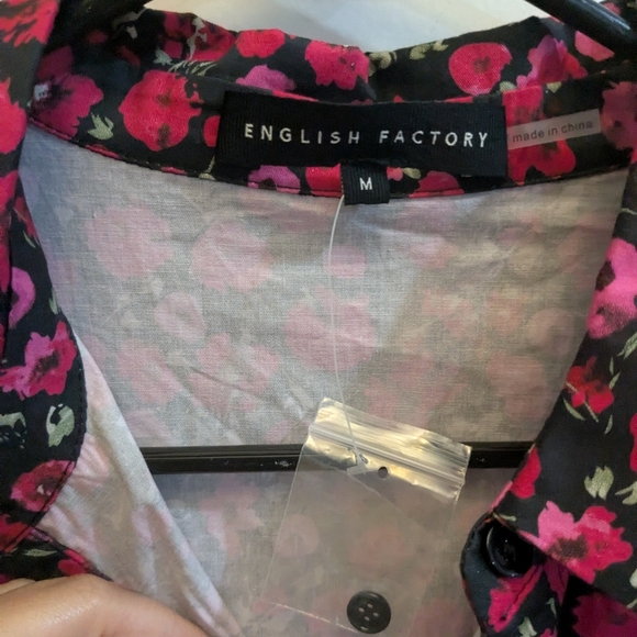 NWT English Factory Floral Shirt Mini Dress - Picture 5 of 7